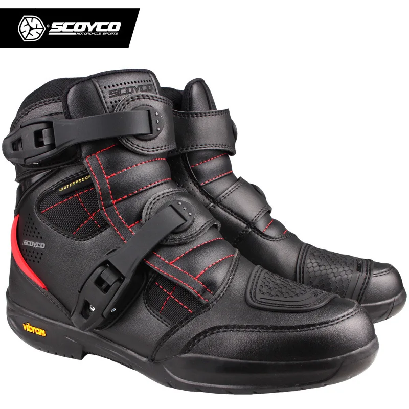 

Scoyco Scoyco Motorcycle Riding Boots Shatter-resistant Protection ji che xie Waterproof mo tuo xie Vibram Outsole Short Boots
