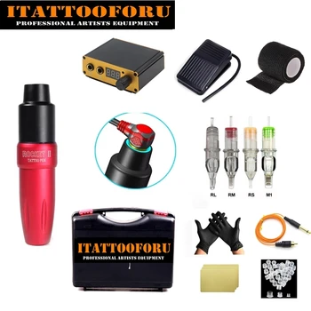 

2020 Tattoo Kit Professional Tattoo Rotary Pen Machine Set Permanent Makeup Cartridge Needle Tattoo Body Art with tattoo box