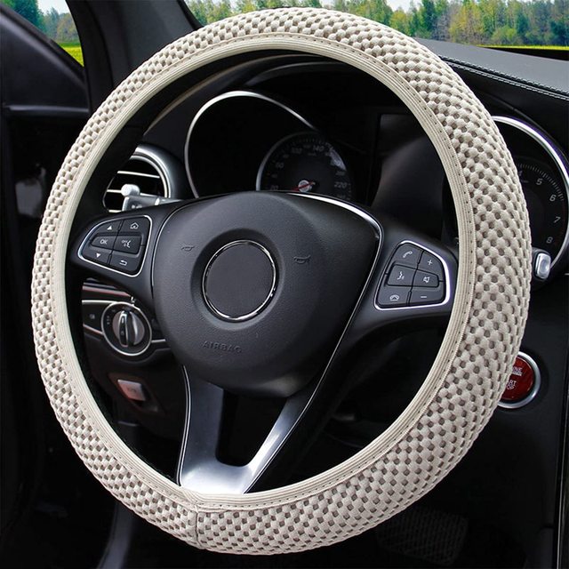 Car Steering Wheel Cover Breathable Anti Slip Steering Covers Suitable 37-38cm Auto steering wheel protective Decoration