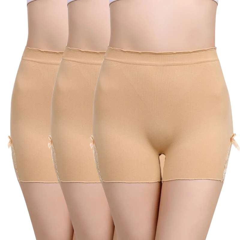 3 pieces Loozykit бесшовные шорты для йоги женские шорты для фитнеса с высокой талией быстросохнущие нижнее белье шорты кружевные лоскутные трусики для контроля живота шорты - Цвет: 3 pieces