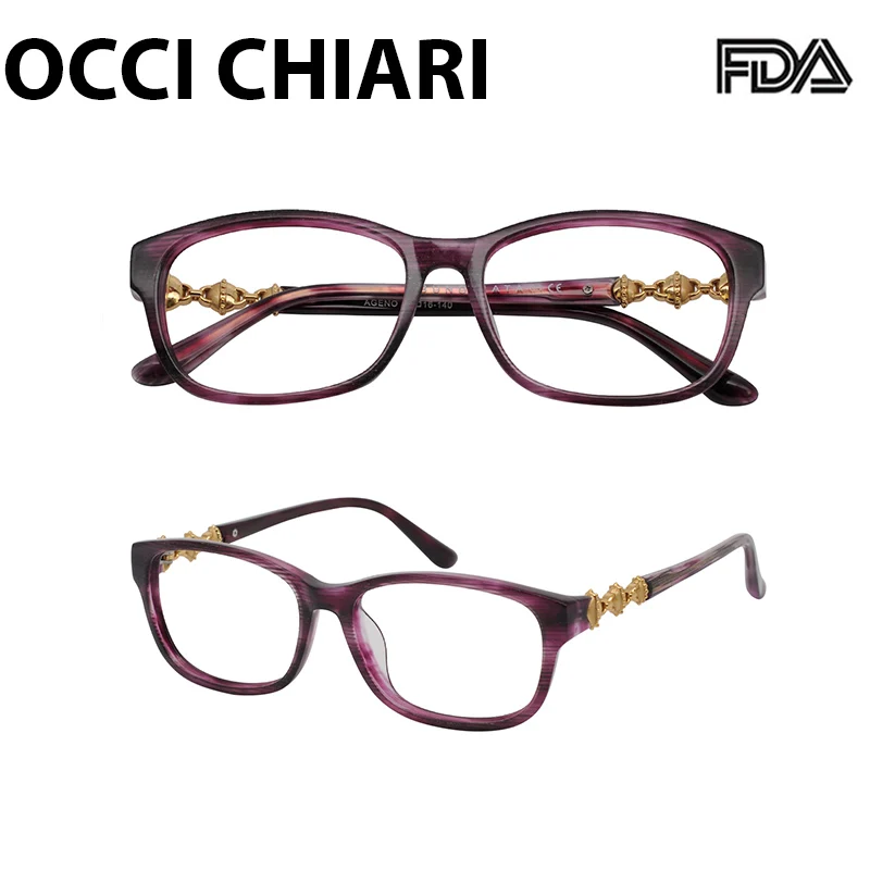OCCI CHIARI винтажные женские очки оправа оптический стильный синий светильник