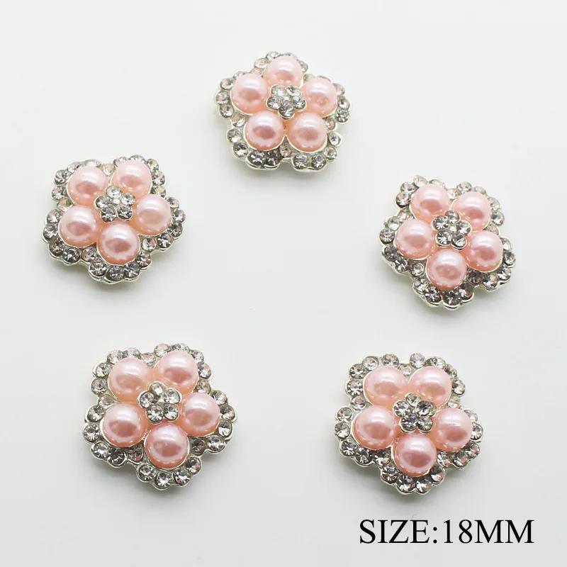 

10pcs/lot 18mm Flower and Pearl Sew on Rhinestones for DIY Sewing Accessories Wedding Invitation Decoration Wholesale