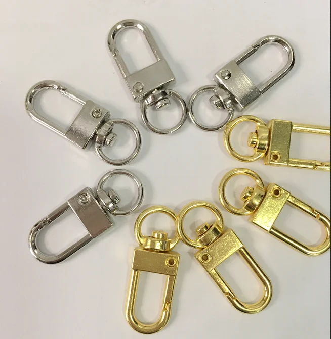 60 Keychain Hooks Key Chain Making Supplies DIY BULK Lot Rings Swivel Clasp Gold 