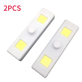 

2pcs Battery Operated Home Stairs Cordless LED Cabinet Light Dimmable With COB Bulb Rectangle Super Bright Bedroom Living Room