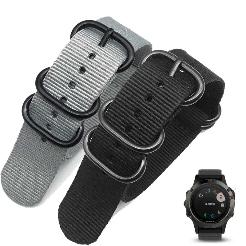 Ремешок нейлоновый для наручных часов ZULU 20 22 мм браслет Garmin Fenix 6 6S pro 5 5S plus