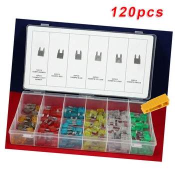 

120pcs Car Fuse Auto Motorcycle SUV Fuse Kit 5/7.5/10/15/20/25/30A Replacement
