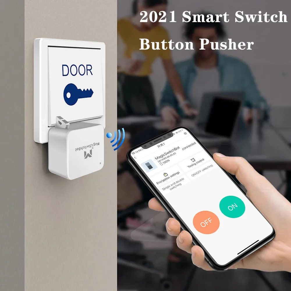 Bluetooth 5.0 2021 Smart Switch Bot Button Pusher Wireless Phone Bluetooth Control Home Keyless Lock Wireless Open Convenience