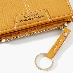 Модный женский кожаный кошелек, кредитный держатель для карт, кошелек, Дамская короткая Сумочка, брелок, карман, монета, сумка X7XC
