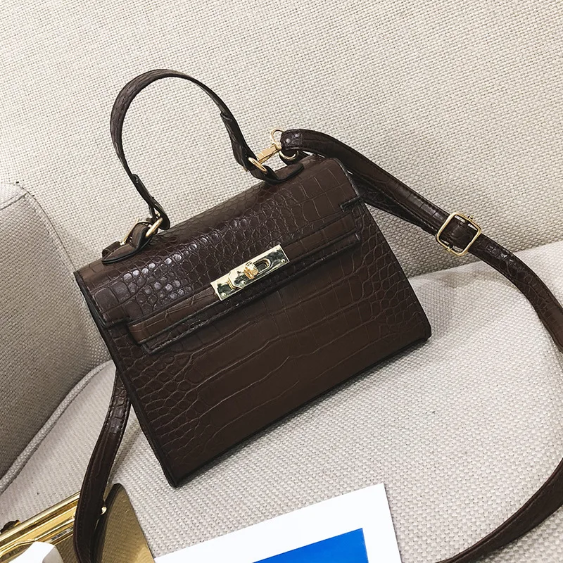 

2018 Autumn Women's Small Shoulder Bag Shoulder Bag Crocodile Pattern WOMEN'S Bag Phone Coin Purse
