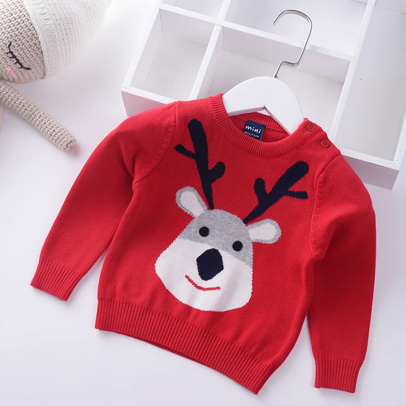 

Boy Baby Pullover Sweater Autumn and Winter New Children's Sweaters Deer Christmas Baby Sweater Newborn Children