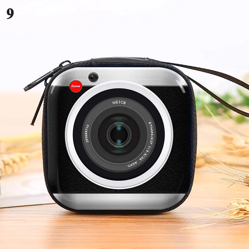 Creative Tinplate Coin Purse Earphone Storage Funny Pattern Bag camera Retro Record Tape Key Bag