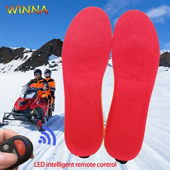 

New Heated Insoles with LED Remote Control Winter Outdoor Sport Warm Foot Electric Heating Thermal Shoes Pads Cushion Inserts