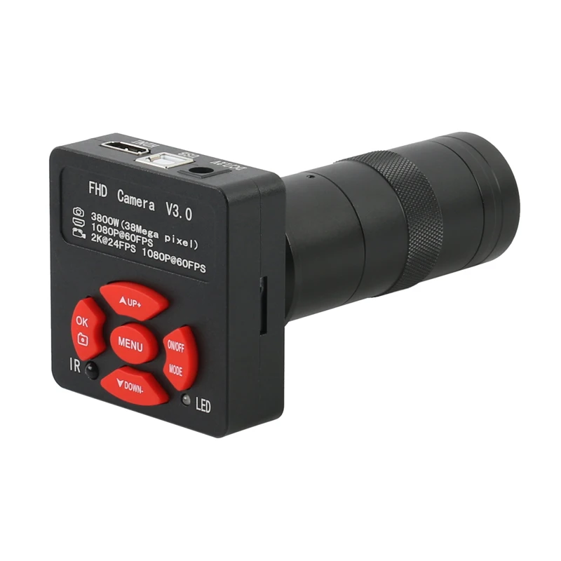 38MP 2K 1080P 60FPS цифровой промышленный видео HDMI USB микроскоп камера+ 56 светодиодный кольцевой светильник+ 130X C-Mount объектив для пайки печатных плат
