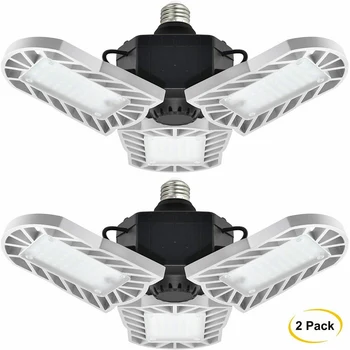 

2pk LED Garage Light Deformable Ceiling Lmap, 60W E26, 6000K Daylight 6000LM LED