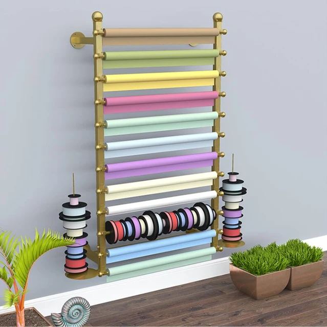 Wall Mount Ribbon Organizer Storage Display Wire Spool Rack Key