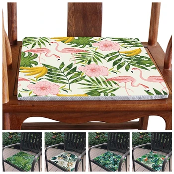 

geometric Tropical plant leaves Cushion linen Flamingo tropical palm leavest leaves non-slip soft and Chair mat Cushions carpet