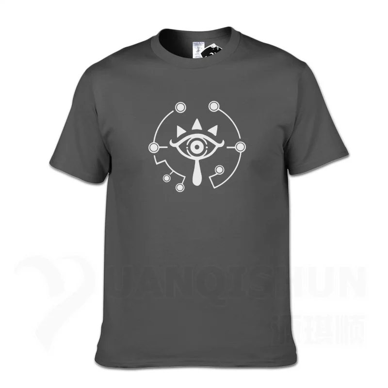 Charcoal gray 1 16 цветов, COS Zelda, футболка, Ledgend of Zelda, хлопковая Футболка с принтом глаз, Мужская футболка, футболка с коротким рукавом, летняя брендовая одежда - Цвет: Charcoal gray 1