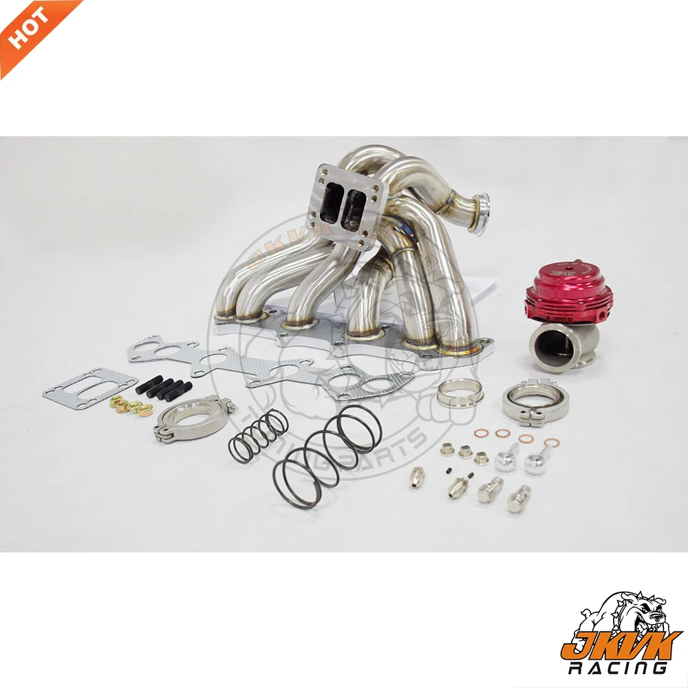 JKVK RACING SS321 3,0 мм Толстая Паровая труба турбо коллектор V-band+ 44 мм расточка для 1JZGTE VVTI T3/T4 двойной прокрутки одинаковой длины
