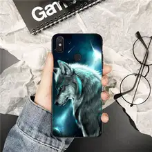  Yinuoda Moon roaring wolf TPU black Phone Case Cover Hull for Xiaomi Redmi 5plus 5A 6 6A 7 7A Note 7 8 8T 8Pro 