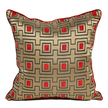 

Chinese Simple New Classical Pillow Without Core Red Silk Suede Waist Modern Hotel Showroom Cushion Cover