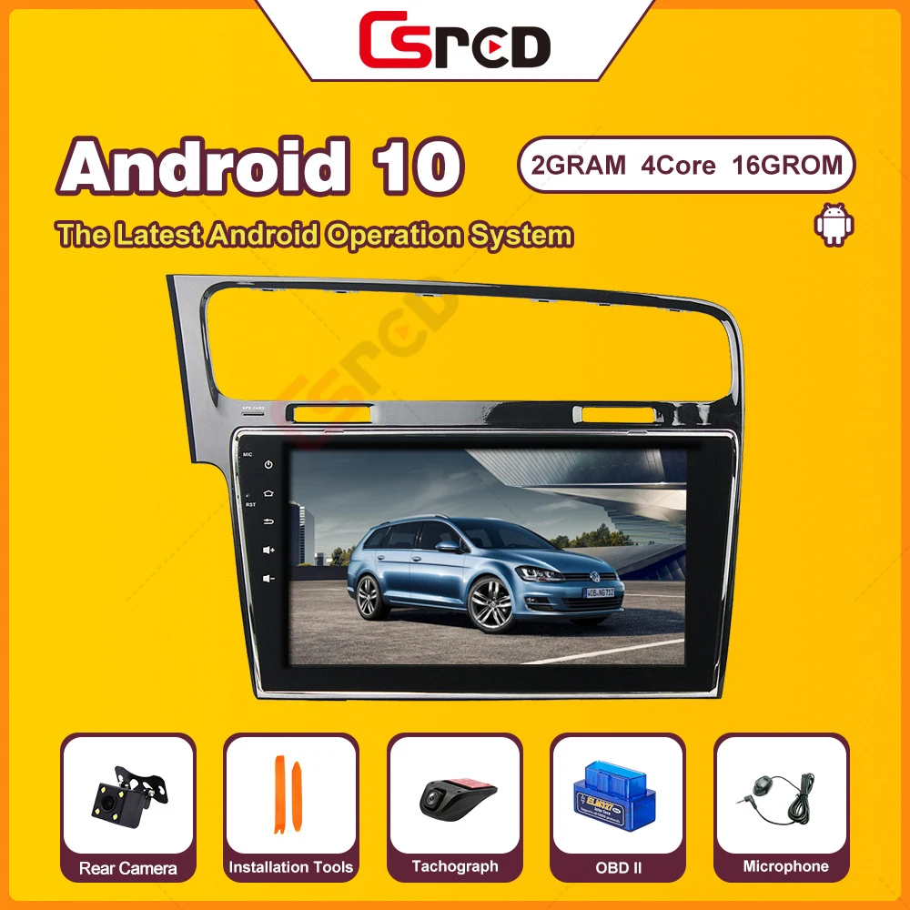 Автомобильный мультимедийный плеер Csred стерео-система на Android 10 с 9 &quotIPS DSP GPS для