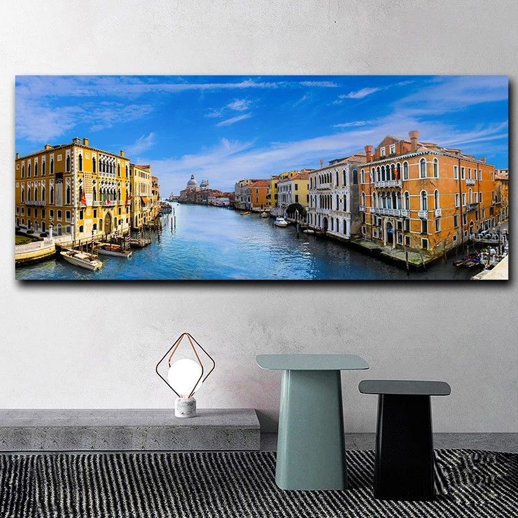 Venice Painting Colourful Landscape Wall Art Large Poster & Canvas Pictures 