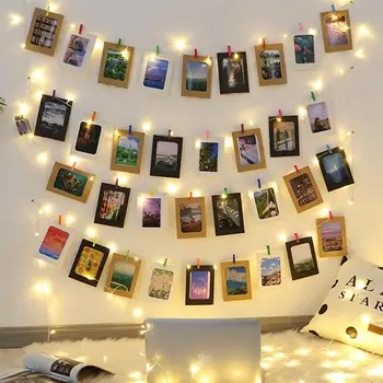 

5M LED Christmas Decoration Light String Copper Wire Christmas Wedding Party Decoration LED String Fairy Lights 50 Color Clip