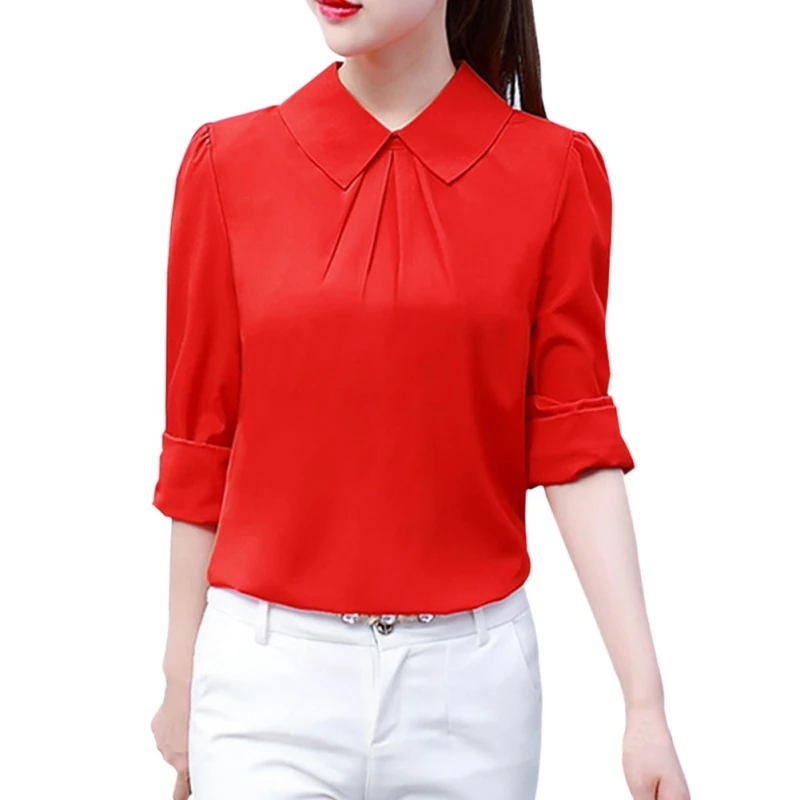 Женская белая рубашка Повседневная Блузка формальная блузка Рубашки для офиса Дамская Мода Blusas NS