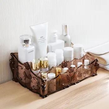 

Makeup Cosmetic Storage Box Brush Lipstick Holder Desk Bathroom Organizer Large Capacity Makeup Display Case