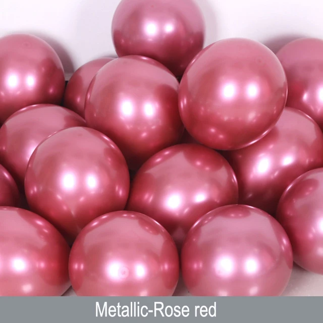 Rose red Metallic 50~ 100 шт./пакет 10in латексных воздушных шаров с 33 Цвета надувные свадебные украшения воздушный шар с надписью "Happy Birthday" Вечерние материалы воздушных шаров - Цвет: Rose red Metallic