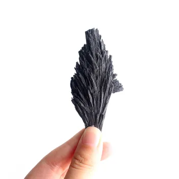 

1PC Natural Rough Black Tourmaline Raw Crystal Peacock Tail Shape Decor Minerals Specimen Roughstone Healing Diy Gift