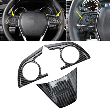 

Carbon Fiber Steering Wheels Button Frame Cover Protector For Toyota Camry 2018