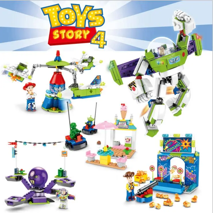 

Legoinglys Toys Story 4 Minifigs Buzz Lightyear Woody Jessie Alien Ducky Peep Bonnie Duke Building Blocks Toys For Children