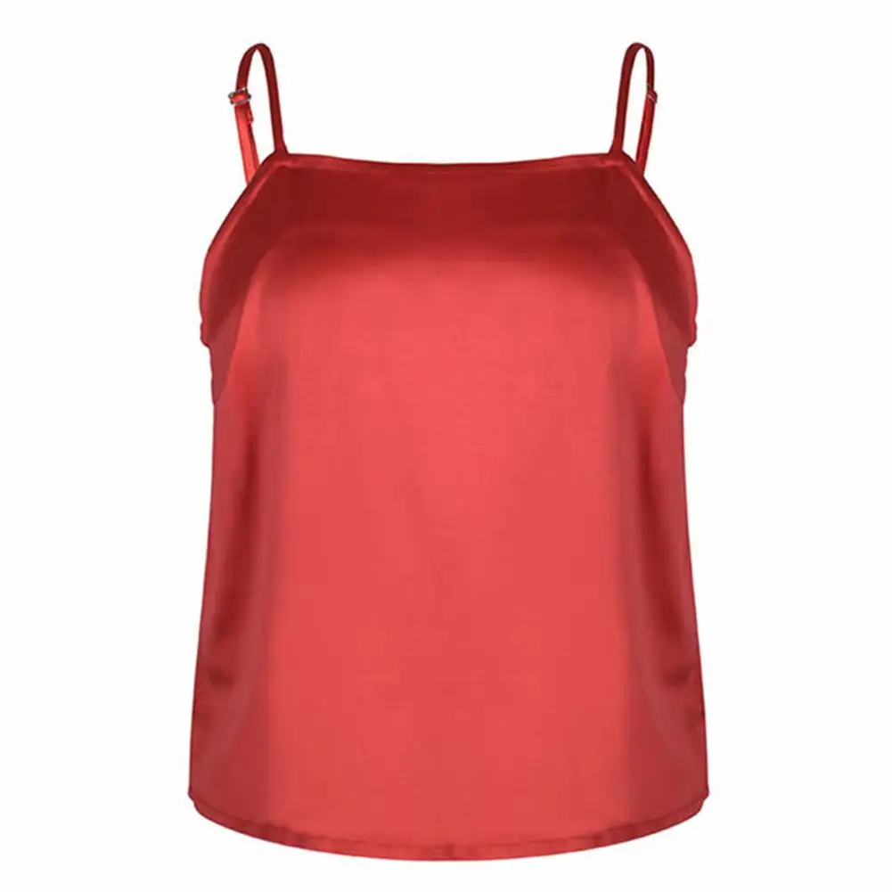 

Yfashion Women Pure Color Vest Concise Tops Chiffon Shoulder Sling Strap Blouse