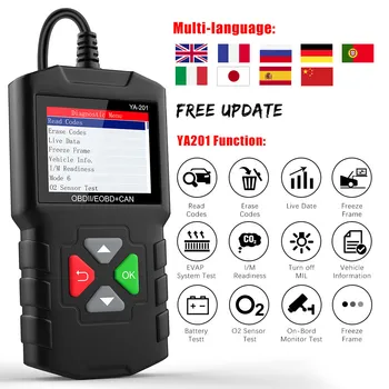 

YA-201 OBD2 Scanner Multi-language Engine Fault Code Reader Obd 2 Odb2 Automotive Scanner Tools Car Diagnostic Tool Free Update