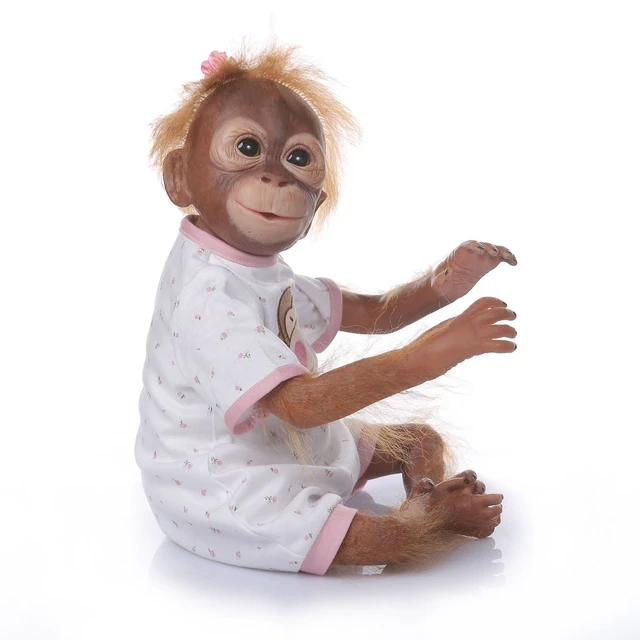 Juguete de mono de peluche realista para muñeca de silicona Reborn, mono negro, bebé Boneca, 55cm, de cumpleaños para niños _ AliExpress Mobile