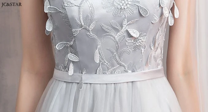 Abito damigella new lace star 4 style A Line grey bridesmaid dress long vestido dama de honra wedding guest dress Plus size