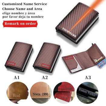 

Smart Steel Minimalist Business wallet Carbon Fiber Credit Card Holder Wallets Men Bank Cardholder Case Creditcard Pocket