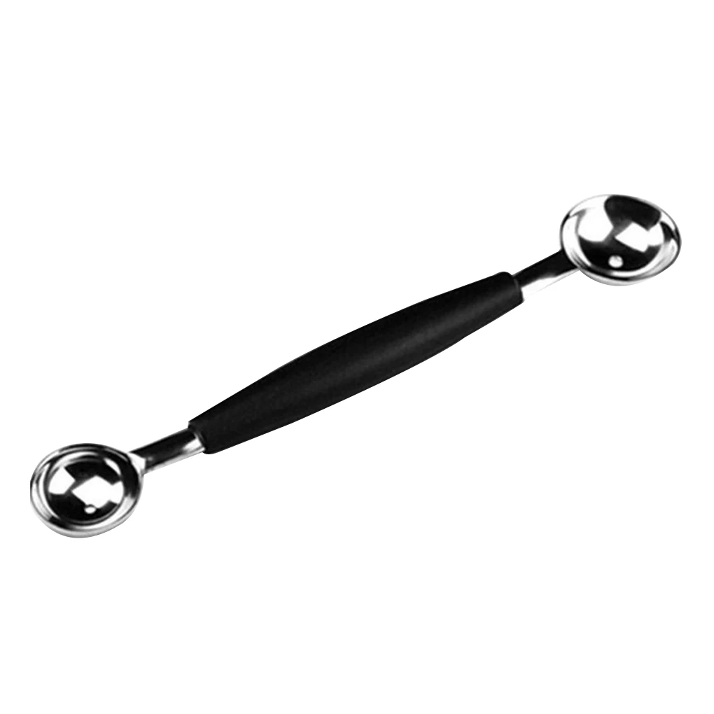 18Cm Stainless Steel Melon Baller Kitchen Cut Watermelon Carving Knife Double Side Fruit Digging Spoon Ice Cream Platter Spoon melon baller melon scoop