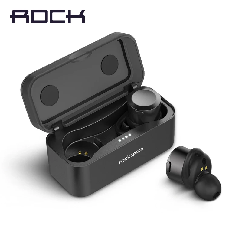 

ROCK TWS True Wireless Bluetooth Earphones 4.1Version Mini In-ear Stereo Sound With Mic Charging Box Earbuds for iPhone Xiaomi