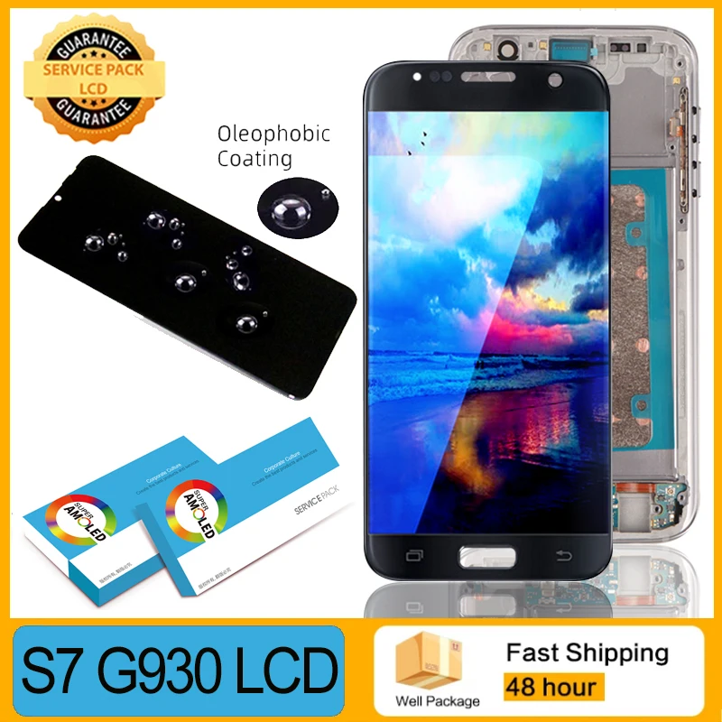 100% Оригинальный 5 1 ''ЖК-дисплей для SAMSUNG Galaxy S7 дисплей G930 G930F сенсорный экран