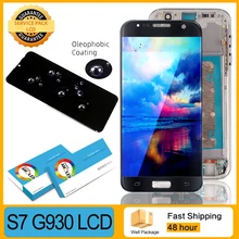 100% Originele 5.1 Lcd Voor Samsung Galaxy S7 Display G930 G930F Touch Screen Digitizer Vergadering Met Frame Reparatie Onderdelen