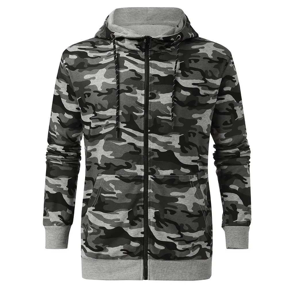 Jacket Men куртка мужская jaqueta masculino Winter Long Sleeve Pocket Camouflage Hooded Outwear Wholesale Free Ship Z4