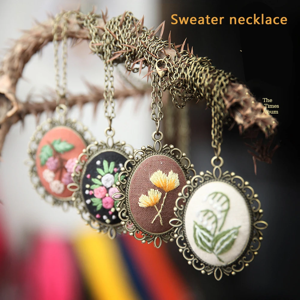 Embroidery Craft Kit Cross Stitch Package Necklace Pendant DIY Needlework Craft Embroidery Craft Kit Cross Stitch Package Necklace Pendant DIY Needlework Craft
