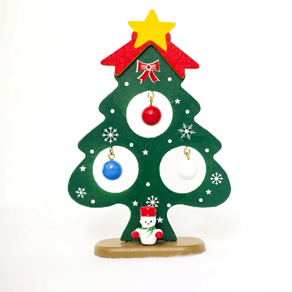 Каваи маленькое Рождественское дерево орнамент мини окрашенная деревянная карточка Новогодние украшения для дома аксессуары для фестивалей - Цвет: L