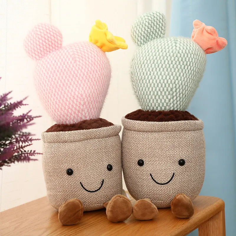 Lifelike Plush Cactu Toy Stuffed Soft Plant Doll Bookshelf Decor Creative Potted Flower for Girls | Игрушки и хобби