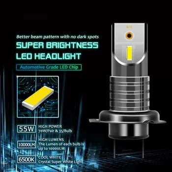 

2pcs H7 110W Car 5050 CSP LED Headlight Kit Canbus Error-Free Lamp 20000LM 6000K Aviation Aluminum