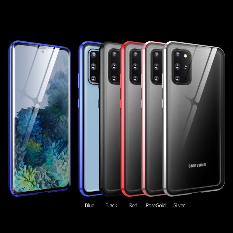 Роскошный чехол для Samsung Galaxy S20 Plus Ultra с полной защитой 360 Магнитный закаленным