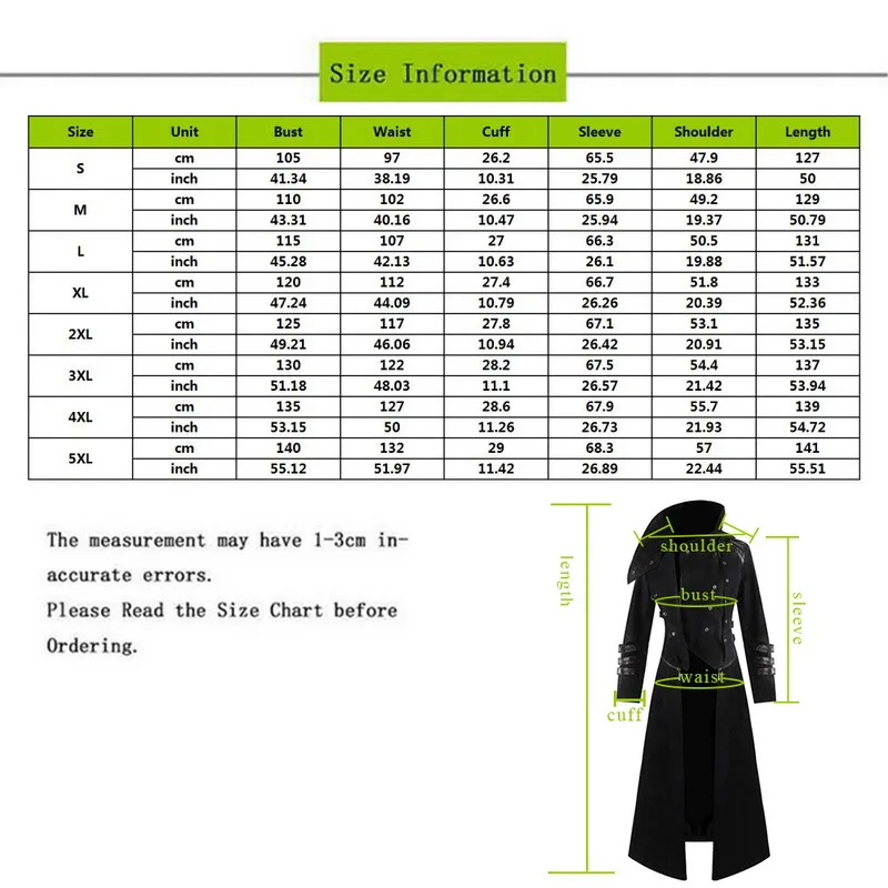 Reviews 2020 Trench Coat Men Retro Long Coat Men Steampunk Gothic Wind Cloak Coat Windbreaker Fashion Plain Cap Cardigan Coats
