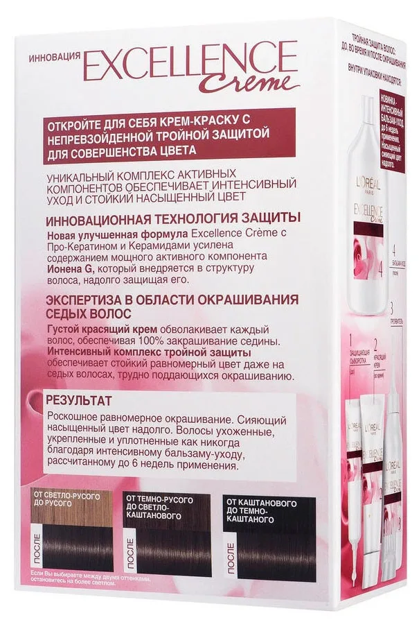 Крем-краска стойкая для волос L'Oreal Paris «Excellence», обольстительный каштан, тон 5.02